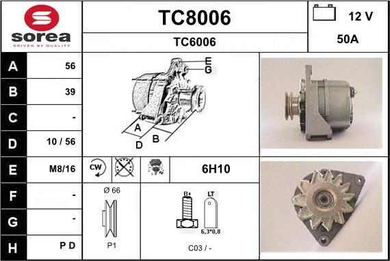 SNRA TC8006 - Alternateur cwaw.fr