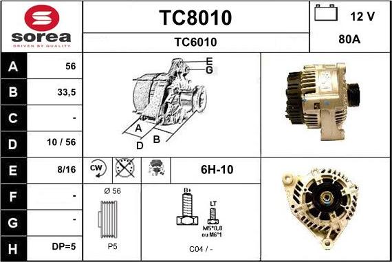 SNRA TC8010 - Alternateur cwaw.fr