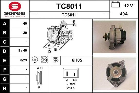 SNRA TC8011 - Alternateur cwaw.fr