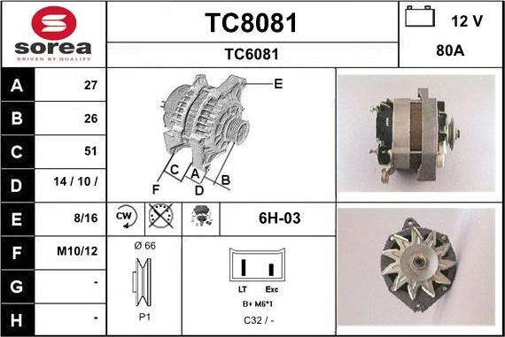 SNRA TC8081 - Alternateur cwaw.fr