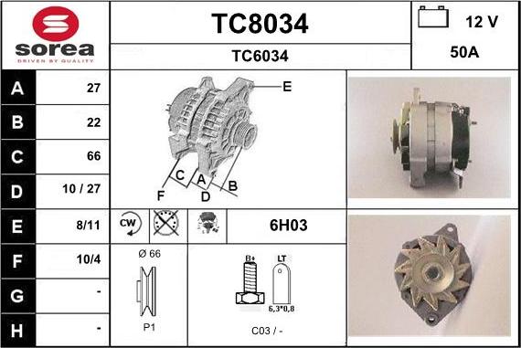 SNRA TC8034 - Alternateur cwaw.fr