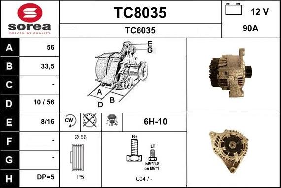 SNRA TC8035 - Alternateur cwaw.fr