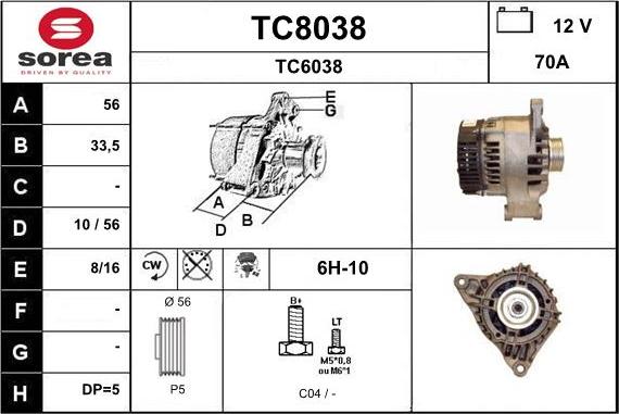 SNRA TC8038 - Alternateur cwaw.fr