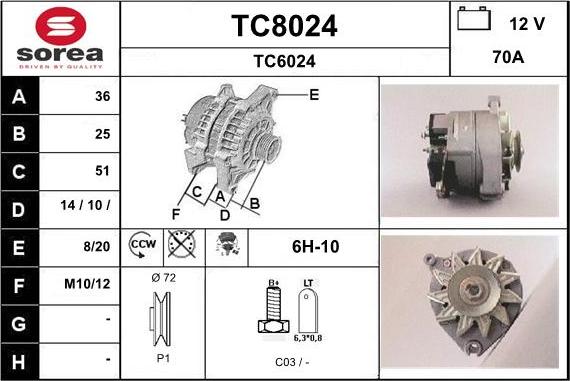 SNRA TC8024 - Alternateur cwaw.fr