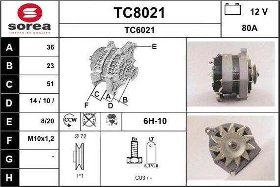 SNRA TC8021 - Alternateur cwaw.fr