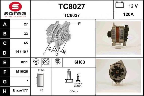 SNRA TC8027 - Alternateur cwaw.fr