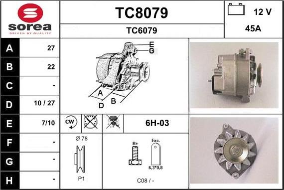 SNRA TC8079 - Alternateur cwaw.fr