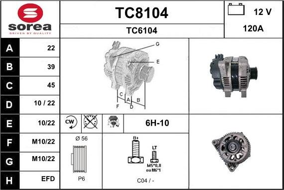 SNRA TC8104 - Alternateur cwaw.fr