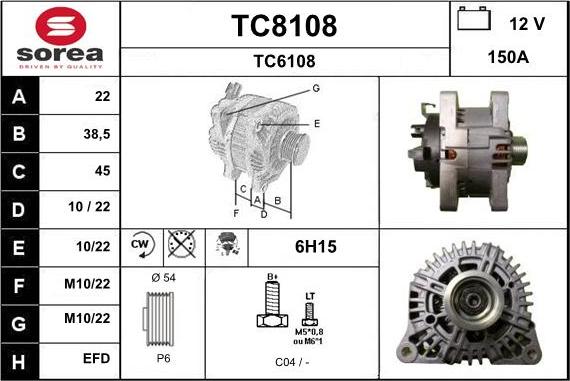 SNRA TC8108 - Alternateur cwaw.fr