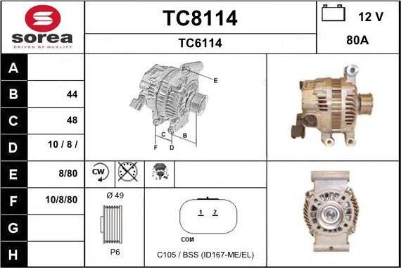 SNRA TC8114 - Alternateur cwaw.fr