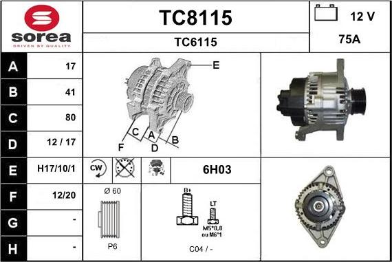 SNRA TC8115 - Alternateur cwaw.fr