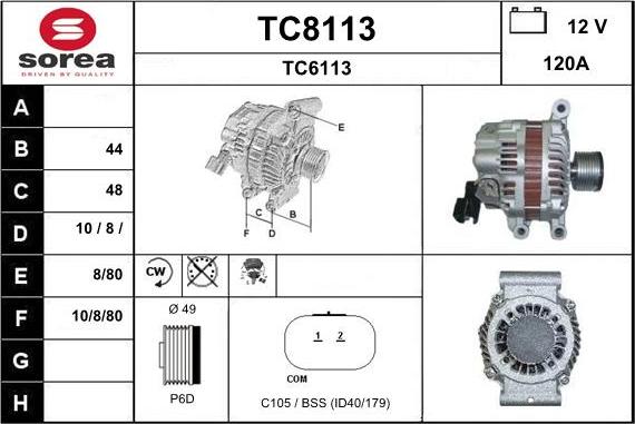 SNRA TC8113 - Alternateur cwaw.fr