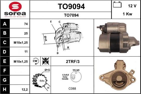 SNRA TO9094 - Démarreur cwaw.fr