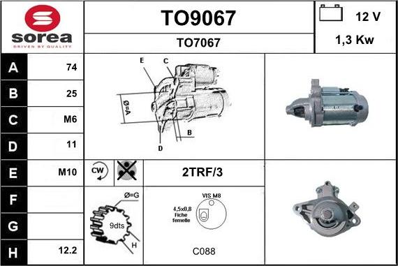 SNRA TO9067 - Démarreur cwaw.fr