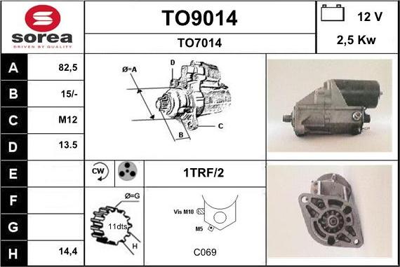 SNRA TO9014 - Démarreur cwaw.fr