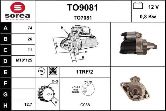 SNRA TO9081 - Démarreur cwaw.fr