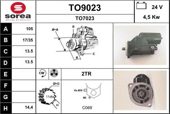 SNRA TO9023 - Démarreur cwaw.fr