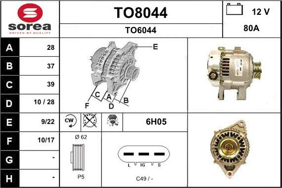 SNRA TO8044 - Alternateur cwaw.fr