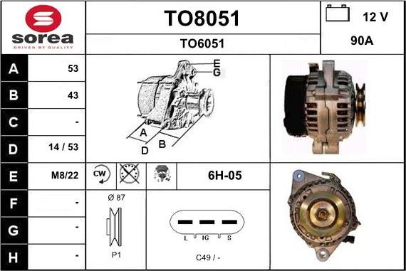 SNRA TO8051 - Alternateur cwaw.fr