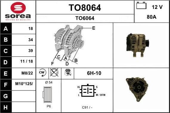 SNRA TO8064 - Alternateur cwaw.fr