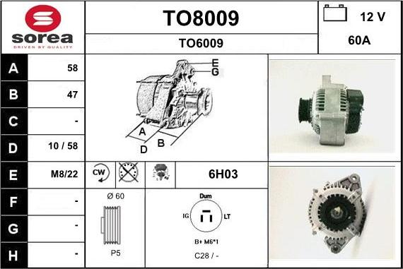 SNRA TO8009 - Alternateur cwaw.fr