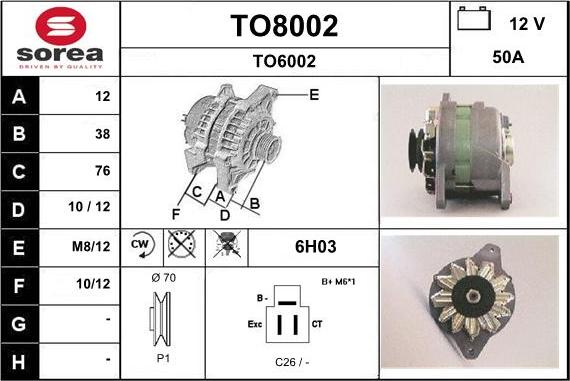 SNRA TO8002 - Alternateur cwaw.fr