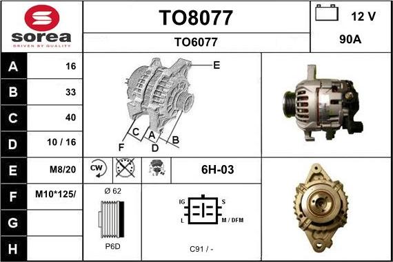 SNRA TO8077 - Alternateur cwaw.fr