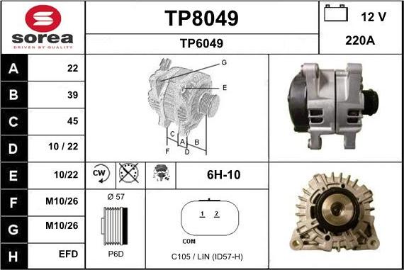 SNRA TP8049 - Alternateur cwaw.fr