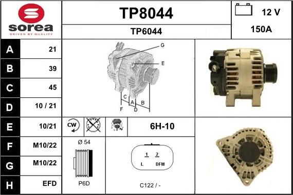 SNRA TP8044 - Alternateur cwaw.fr