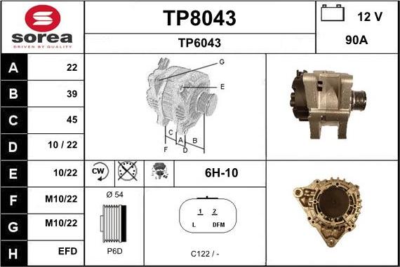 SNRA TP8043 - Alternateur cwaw.fr