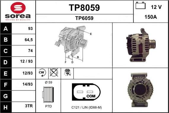 SNRA TP8059 - Alternateur cwaw.fr