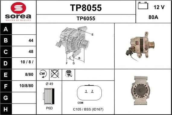 SNRA TP8055 - Alternateur cwaw.fr