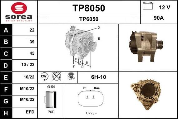 SNRA TP8050 - Alternateur cwaw.fr