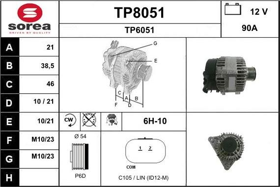 SNRA TP8051 - Alternateur cwaw.fr