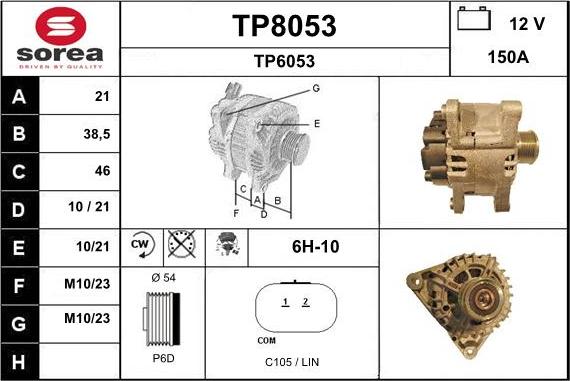 SNRA TP8053 - Alternateur cwaw.fr