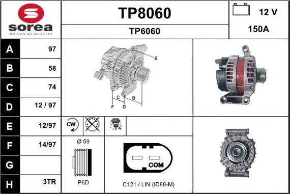 SNRA TP8060 - Alternateur cwaw.fr