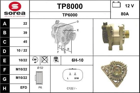 SNRA TP8000 - Alternateur cwaw.fr