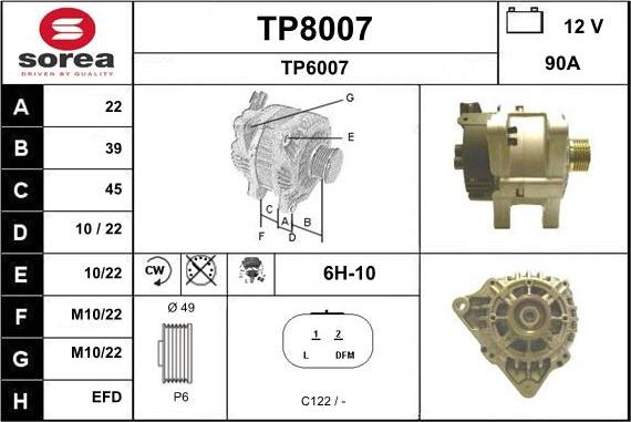 SNRA TP8007 - Alternateur cwaw.fr