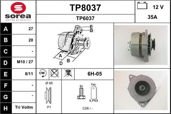 SNRA TP8037 - Alternateur cwaw.fr