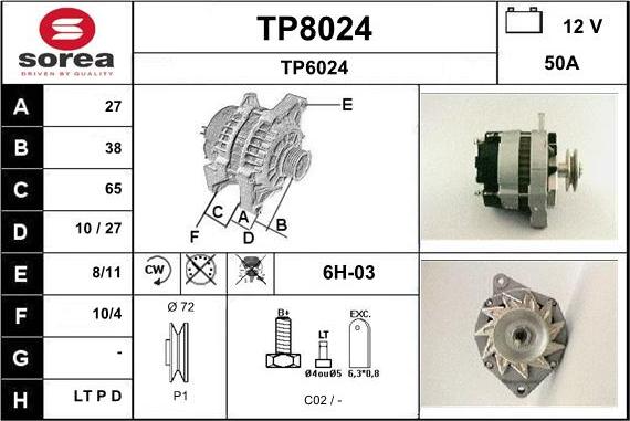 SNRA TP8024 - Alternateur cwaw.fr