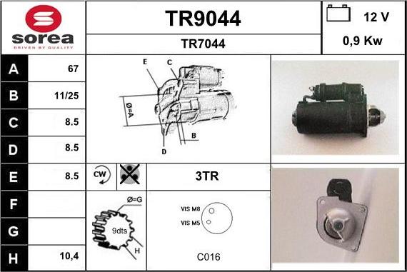 SNRA TR9044 - Démarreur cwaw.fr