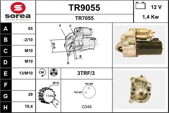 SNRA TR9055 - Démarreur cwaw.fr