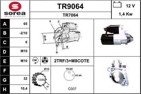 SNRA TR9064 - Démarreur cwaw.fr