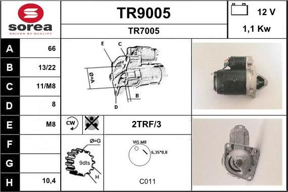 SNRA TR9005 - Démarreur cwaw.fr