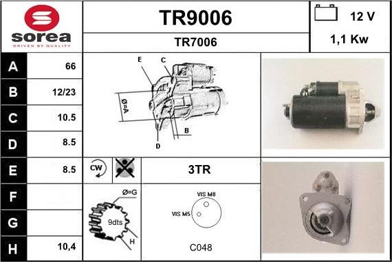 SNRA TR9006 - Démarreur cwaw.fr