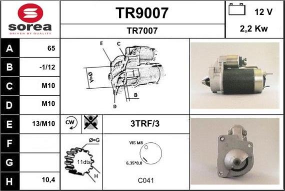 SNRA TR9007 - Démarreur cwaw.fr