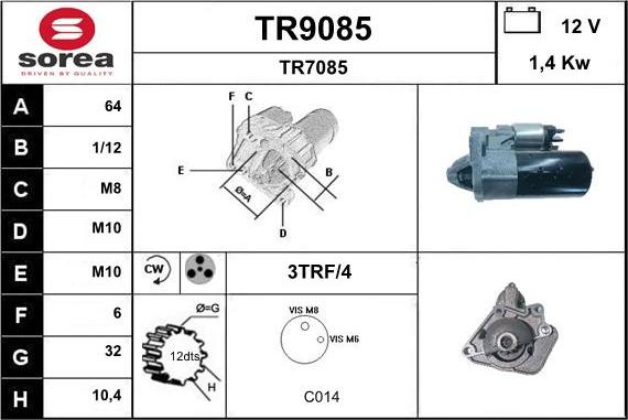 SNRA TR9085 - Démarreur cwaw.fr