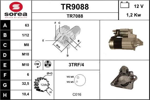 SNRA TR9088 - Démarreur cwaw.fr