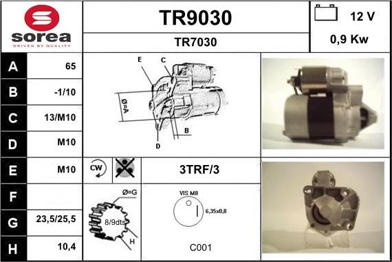 SNRA TR9030 - Démarreur cwaw.fr