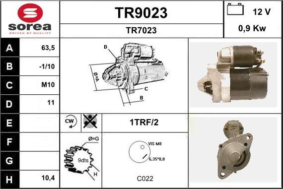 SNRA TR9023 - Démarreur cwaw.fr